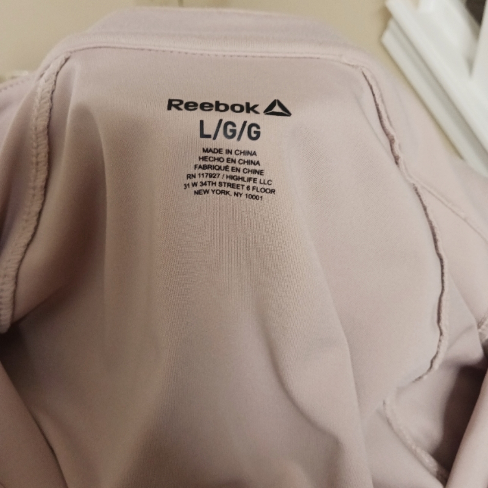 Reebok Half Zip Top L Blush/ Black EUC - Picture 12 of 12